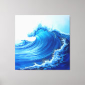 Serene Blue Wave Splashes Canvas Afdruk (Voorkant)