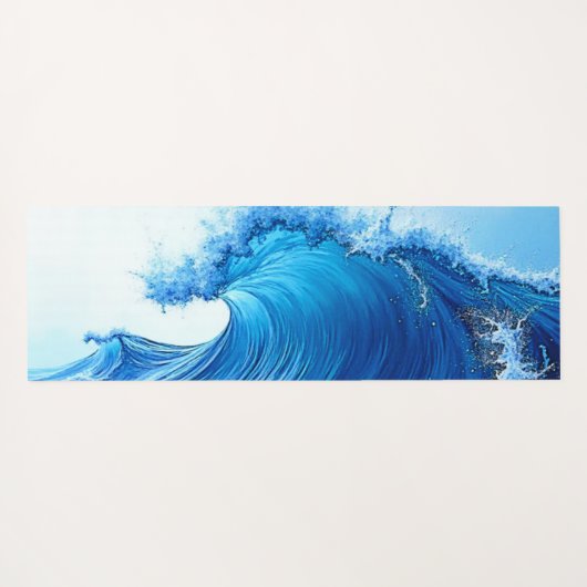 Serene Blue Wave Splashes Yogamat (Achterkant (horizontaal))