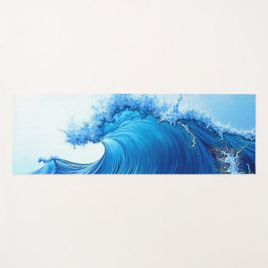 Serene Blue Wave Splashes Yogamat (Voorkant (horizontaal))