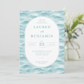 Serene Blue Wave Wedding Invitation (Debout devant)