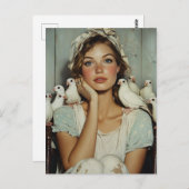 Serene Boerderij Maiden White Doves - Symbool van Briefkaart (Voorkant / Achterkant)