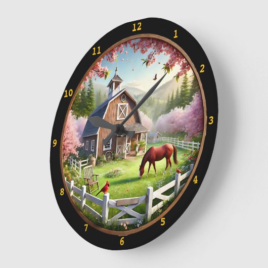 Serene boerderij voorjaar landschap grote klok (Hoek)