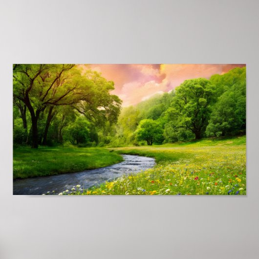 Serene Boslandschap Poster (Voorkant)