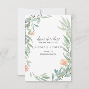 Serene Botanical   Wilde Weide Save the Date