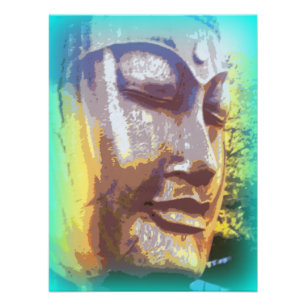 serene buddha groen foto afdruk