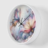 Serene Butterfly Horloge murale (Angle)