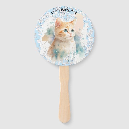 Serene Cat Handwaaier (Voorkant)