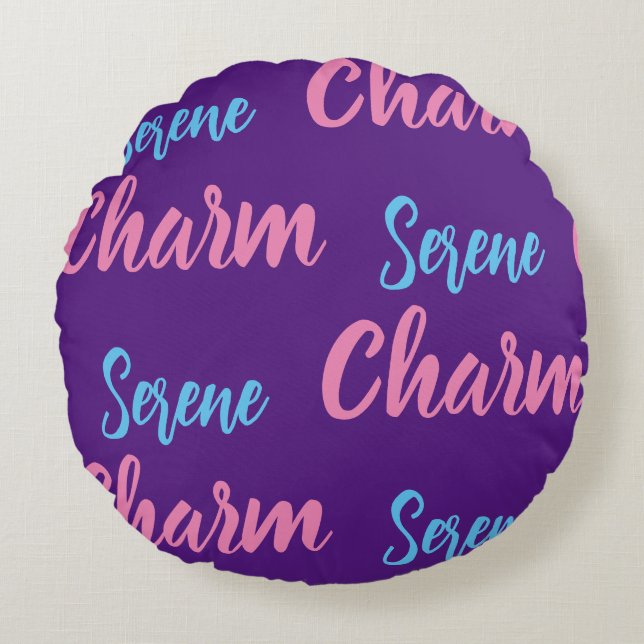 Serene Charm Rond Kussen (Voorkant)