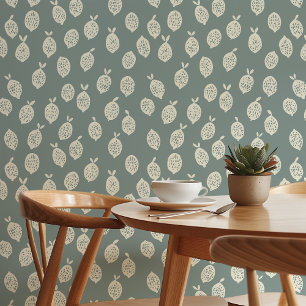 Serene Citrus: Minimalistische Green & Cream Citro Behang