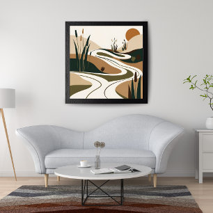 Serene Desert River Foto Afdruk