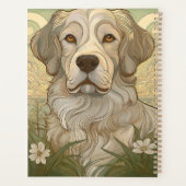 Serene Dog Planner avec nom et monogramme (Dos)