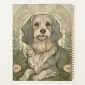 Serene Dog Planner avec nom et monogramme (Dos)
