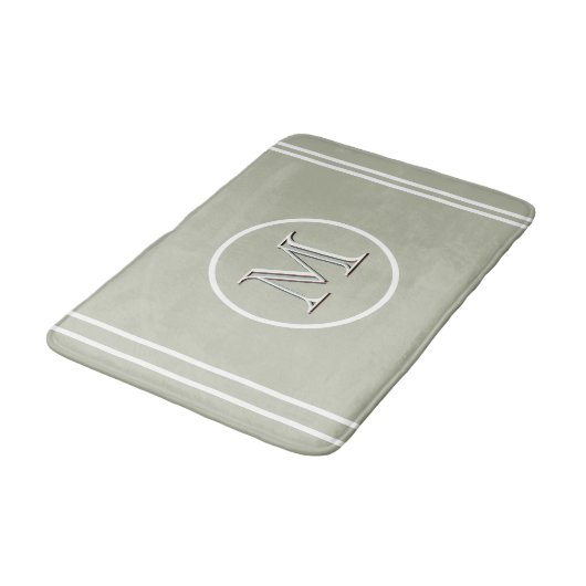 Serene Elegant Contemmodern Groen Monogram Badmat (Gekanteld)