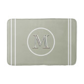 Serene Elegant Contemmodern Groen Monogram Badmat (Voorkant)