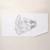 Serene Elf Warrior | Fantasy Anime Character Art (Serviette de bain)