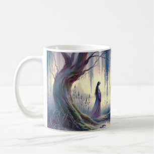 Serene Fantasie Meer met Wilg en Reiger Koffiemok