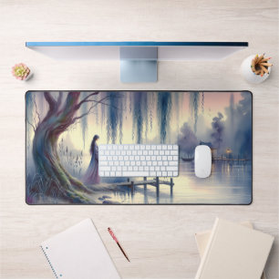 Serene Fantasy Lake met Willow en Heron Bureaumat