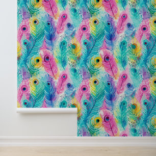 Serene Feathers: Een droom van de Waterverf Behang
