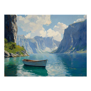 Serene fjord met torenhoge kliffen perfect poster