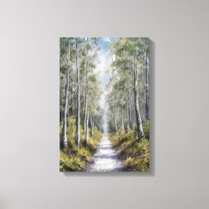 Serene Forest Path - rustige Natuur landschapskuns Canvas Afdruk