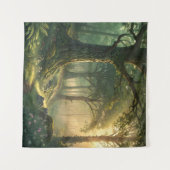 Serene Forest Scene Tapestry 57in Square Art Wandkleed (Voorkant (horizontaal))