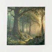 Serene Forest Scene Tapestry 57in Square Art Wandkleed (Voorkant)