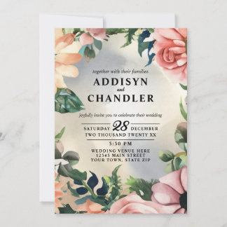 Serene Garden Krans: Pastel Floral Elegance Kaart