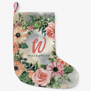 Serene Garden Krans: Pastel Floral Elegance Kleine Kerstsok