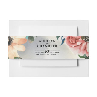 Serene Garden Krans: Pastel Floral Elegance Uitnodigingen Wikkel