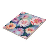 Serene Gerbera Daisies in Waterverf Tegeltje (Zijkant)