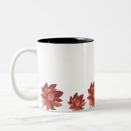 Serene Girl & Pink Lotus Flower Mug (Gauche)