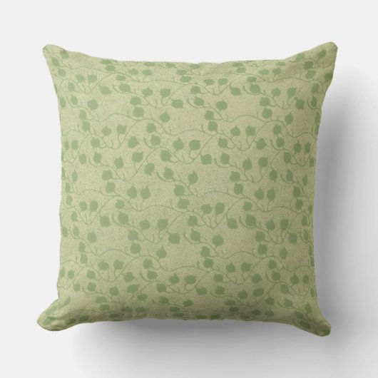 Serene Green Leaf Design Kussen (Voorkant)