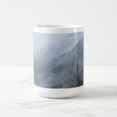 Serene Grey Snowy Peaks Coffee Mug (Centre)