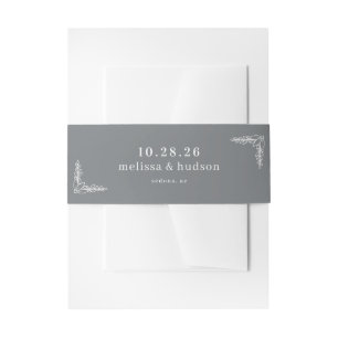 Serene Grijs Botanisch Uitnodigingen Wikkel