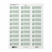 Serene grijze conifeer boom etiket (Full Sheet)