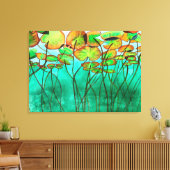 serene groene vijver met lilypads canvas afdruk (Insitu (Woonkamer))