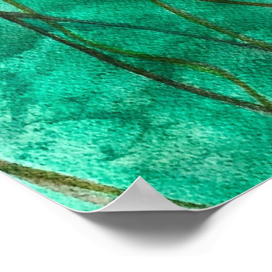 serene groene vijver met lilypads poster (Hoek)