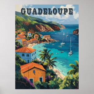 Serene Guadeloupe Waterverf Island Poster