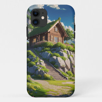 Serene Hilltop Cabin Retreat iPhone 11 Hoesje