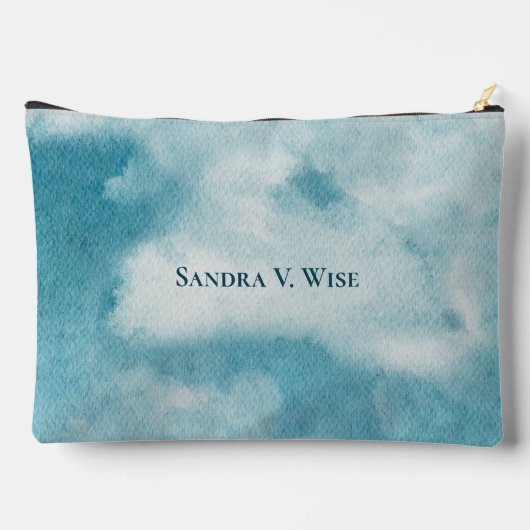 Serene Horizon Dreams Waterverf Blauw & Wit Etui (Achterkant)