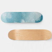 Serene Horizon Dreams Waterverf Blauw & Wit Skateboard (Horizontaal)
