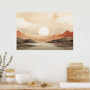 Serene Horizon Japandi Natuur Art Poster
