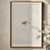 Serene House Sparrow Waterverf Art