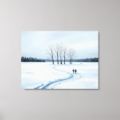 serene impressionist winter landscape canvas print (Voorkant)