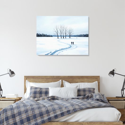 serene impressionist winter landscape canvas print (Insitu (Slaapkamer))