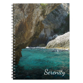 Serene Italiaanse kust spiraal foto notitieboek