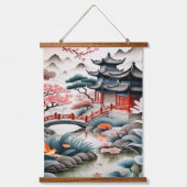 Serene Japanse Tuin Landschap Poster Hangend Wandkleed (Voorkant)