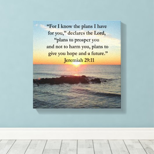 SERENE JEREMIAH 29:11 SUNRISE CANVAS AFDRUK (Insitu (Houten vloer))