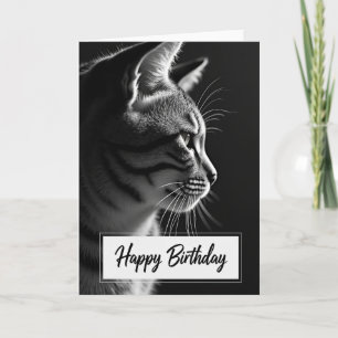 Serene Kattenprofiel Verjaardagskaart Kaart