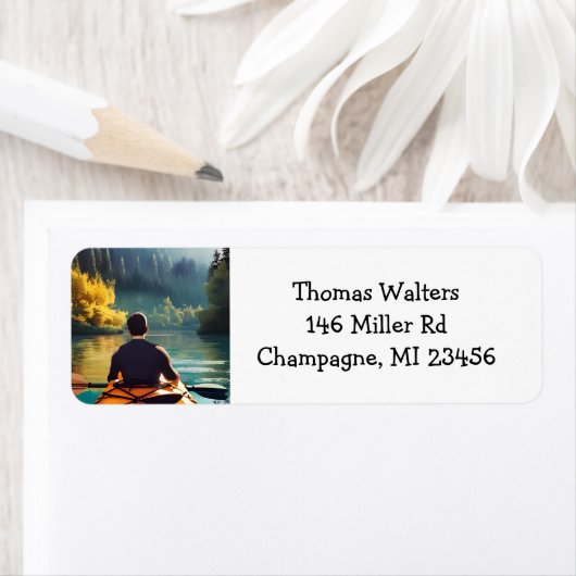 Serene Kayaking Scene | Man in Kajak in Bergen Etiket (Insitu)